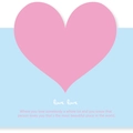 Creative pink heart-shaped greeting card with romantic love quote on blue background - Sky Blue Base Pink Heart