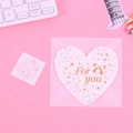 Biglietto a cuore floreale rosa con busta trasparente e scritte dorate For You - 315#per Te