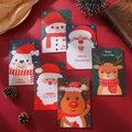 Weihnachtsgrußkarten mit Weihnachtsmann- und Rentier-Motiven auf festlichem Hintergrund - 6er-Set Karten