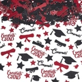 Set coriandoli laurea rosso e nero glitterati con tocco e pergamena per decorazione - Stile Predefinito