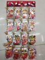 Christmas stocking shaped gift tags set of 12 with festive red illustrations and gold cord - Style 688#