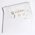 Minimalistische Marmor-Dankeskarte mit goldenem Text und weißem Umschlag - THANK YOU (377#thank you)