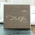 Brown pearlescent Thank You card with gold foil lettering and matching envelope - With Envelope / Coffee