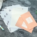 Floral stationery set with peach envelopes and seashell pattern writing paper - Shell Style