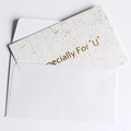 Minimalistische Marmor-Grußkarte mit goldener Aufschrift Especially For U und weißem Umschlag - Especially For ‘U’ (377#especially for 'u)