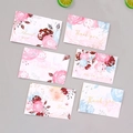Floral thank you cards with gold foil lettering and watercolor flower designs, set of six - Bronzing Artistic Floral Style (533) / With Envelope