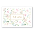 Florale wenskaart met gouden rand en Best Wishes tekst voor diverse gelegenheden - Elegant Bloemenpatroon (Best wishes)