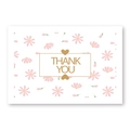 Wenskaart met roze madeliefjes en goudfolie tekst THANK YOU inclusief envelop - Roze Madeliefje (THANK YOU)