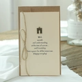 Vintage kraft greeting card with bronze Arc de Triomphe charm and jute twine bow - Titus Arch