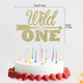 Gold glitter Wild ONE birthday cake topper with pink heart for first birthday party - Gold Letters With Pink Heart
