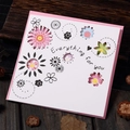Carte de vœux carrée fleurs ajourées avec insert rose et texte Everything for you doré - 313#05 Tout Sur Les Fleurs