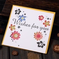 Hollow flower greeting card with 'Wishes for you' text on white and yellow paper - 313#04wishes For Floral Design