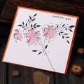 Hollow flower greeting card with Just For You text on a rustic wooden background - Just For You Floral Style (313#07)