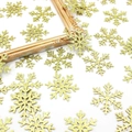 Confeti dorado con purpurina en forma de copo de nieve para decoración de mesa navideña - Forma de Copo de Nieve / Dorado