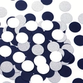 Silver glitter, white and dark blue round paper confetti for wedding party decorations - Dark Blue Mix
