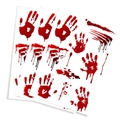Halloween blood handprint and splatter wall stickers set for spooky festive decoration - Halloween Stickers / Bloody Handprint Sticker