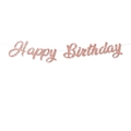 Roségouden Happy Birthday slinger met glitters voor feestdecoratie en verjaardagsfoto's - Roségoud