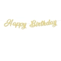 Glinsterende gouden Happy Birthday slinger voor feestdecoratie met sprankelende letters - Goud