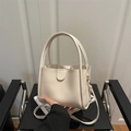 Bolso bandolera chic de cuero PU blanco crema con asas y correa ajustable - Blanco