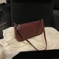 Chic burgundy large capacity faux leather underarm shoulder bag in a gift box display - Solid Red / Red