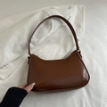 Bruine vintage hobo schoudertas van kunstleer met Fashion & Bags opdruk - Tan