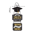 Class of 2025 graduation door hanger with black and gold tassels and dimension labels - Three-Tier Vertical Hanging Style - CLASS OF 2025