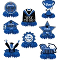 8-piece black and gold graduation party honeycomb centerpieces set for 2026 celebrations - Blue Graduation Set / Blue
