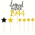 Legend Since 1944 Tortenstecker Set mit goldenen Glitzersternen für Geburtstage - Legend Since 1944