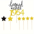 Legend Since 1954 Kuchendeckel Set mit goldenen Glitzersternen für Geburtstagsfeiern - Legend Since 1954