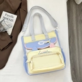 Sac fourre-tout contrasté avec fenêtre transparente et oreilles de chat sur fond blanc - Yellow & Blue