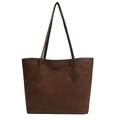 Sac fourre-tout marron avec motif tissé et bandoulière pour femme style épuré - Marron