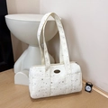 Sac fourre-tout étoile en toile crème avec détail d'étiquette en métal handmade - Blanc Cassé