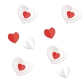 3D red and white layered heart paper stickers for Valentine's Day party wall decor - Red And White 3D Heart Set