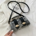 Transparent PVC crossbody bag with black leather trim and graffiti print detail - Black