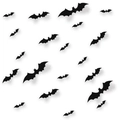 36pcs black 3D Halloween bat stickers set in various sizes for wall decoration - Black Cardboard Style