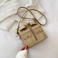 Mini sac à bandoulière beige en forme de veste avec fermeture éclair et sangle réglable - Kaki