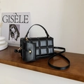 Black quilted crossbody bag with golden hardware and matching mini coin purse - Black