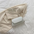 Sparkly white glitter envelope shoulder bag with thin strap and gold metallic hardware - White