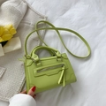 Mini avocado green PU leather crossbody bag with long tassel detail and top handle - Green
