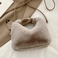 Bolso de mano chic de piel sintética caqui con asa de nudo de cuero y bandolera - Marrón