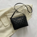 Classic black quilted crossbody bag with vintage gold hardware and elegant chain strap - Black