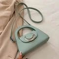 Borsa a tracolla minimalista verde menta in pelle PU con fibbia a mezzaluna - Verde