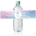 Mermaid themed water bottle labels with iridescent scales and Mermazing shell design - Fish Scale And Shell Style