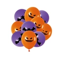 Lot de ballons Halloween avec visages de citrouilles orange et motifs de chauves-souris - Ballons Violets Et Oranges