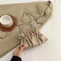 Sac à main plissé beige avec poignée en strass brillants et bandoulière chaîne argent - Kaki