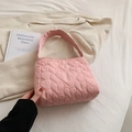Sac fourre-tout rose matelassé avec motif cœur pour un look décontracté et chic - Rose