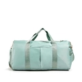 Mint green large capacity travel bag with waterproof nylon and detachable shoulder strap - Green