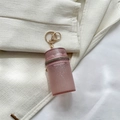 Mini portamonete cilindrico rosa glitterato con portachiavi dorato e chiusura a zip - Rosa