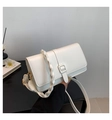 Bolso bandolera blanco de piel sintética con asa trenzada y hebilla decorativa - Blanco