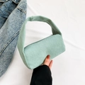 Schicke mintgrüne Cord-Handtasche mit minimalistischem Griff und strukturiertem Cordstoff - Grün